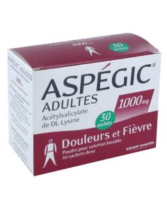 Aspégic Adultes 1000mg 30 sachets