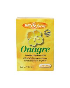 Nat&Form Huile Onagre et Vitamine E 200 Capsules