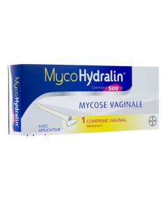 MycoHydralin 500mg 1 Comprimé Vaginal avec Applicateur 