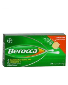 Berocca 30 Comprimés Effervescents Gout Orange 