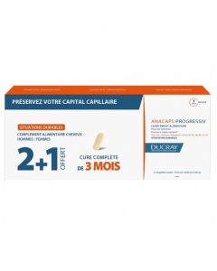 Ducray Anacaps Progressiv Chute de Cheveux Lot de 2+1 mois Offert 3x30 Capsules