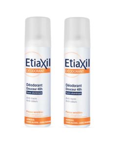 Etiaxil Déodorant Douceur 48H Sans Aluminium Aérosol Lot 2x150ml