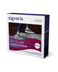 Sigvaris Chaussettes de Contention Femme Active Confort Fraîcheur XLL Écru 1 Paire
