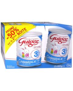 Guigoz Lait de Croissance dès 10 mois Lot de 1+2ème à -50% 2x800g