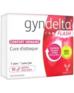 Gyndelta® Flash Confort Urinaire Cure d'Attaque 10 Gélules