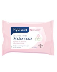 Hydralin Sécheresse Lingettes Intimes 10 Lingettes