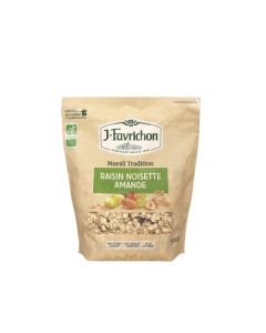 Favrichon Muesli Tradition Raisin Noisette Amande Sachet refermable 500g