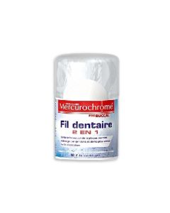 Mercurochrome Fil Dentaire Unitaire 2en1 50 Fils