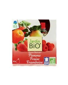 Jardin Bio Dessert Biofruits Pommes Fraises Framboises 4 Gourdes de 90g