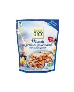 Jardin Bio Muesli Sans Sucres Ajoutés Aux Graines Gourmandes 375g