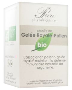 Phytalessence Poudre de Gelée Royale-Pollen Bio 60 Gélules 