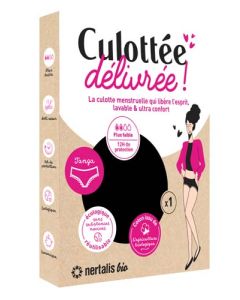 Nertalis Bio Tanga Menstruel Noir Flux Leger Taille M