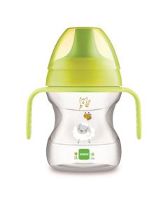 MAM Tasse d'Apprentissage Décorée Bec Souple avec Anse - à partir de 6 mois - Coloris aléatoire 