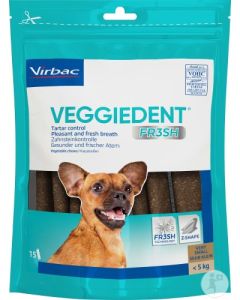 Virbac VeggieDent Chiens - de 5kg Lamelles A Mâcher Végétales x 15